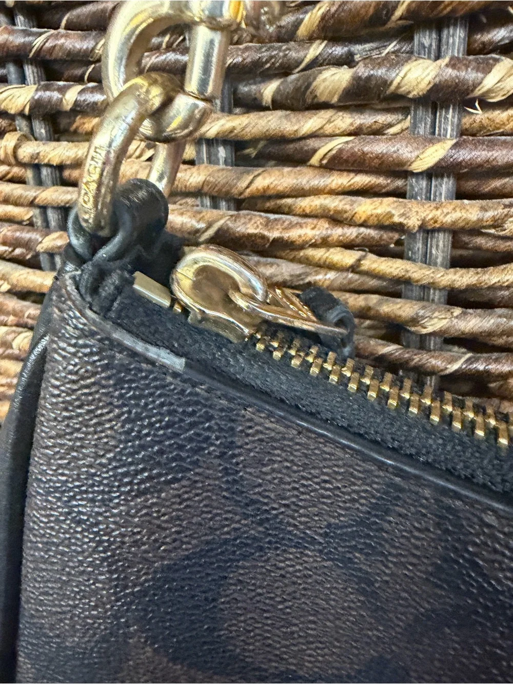 Coach-Teri Bag,Brown Signature Shoulder Bag w/Gold Hardware and matching wallet